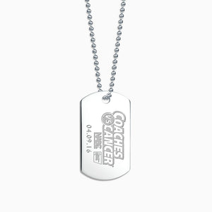 Engravable Men's Large Flat Sterling Silver Dog Tag Slider Necklace with Ball Chain - NSL210111 - Custom Logo Engraving