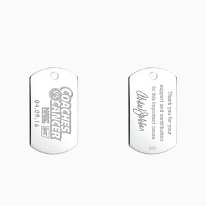 Engravable Men's Large Flat Sterling Silver Dog Tag Slider Necklace with Ball Chain - NSL210111 - Front and Back Engraving