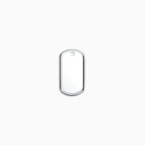 Engravable Men's Raised-Edge Sterling Silver Dog Tag Slider Pendant - Medium - PSL201030