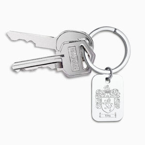 Engravable Sterling Silver Rectangle Frame Keychain - KCSL250224 - With Split Ring