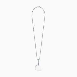 NSL120529 - Engravable Men's Sterling Silver Guitar Pick Necklace with Bead Chain and Extension - View All