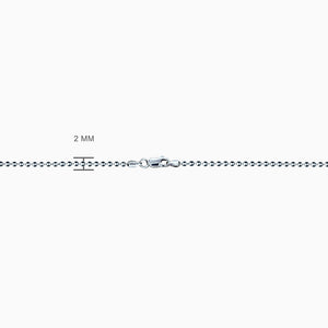 Men's Sterling Silver Flat Edge Dog Tag Necklace w/ Ball Chain - Medium - NSL060801 - Chain Size