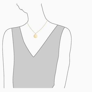 Engravable 1 inch 14k Yellow Gold Disc Charm Necklace with Cable Chain - NYG130421 - Fit Detail