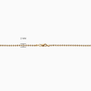 Engravable Men's Small 14k Yellow Gold Flat-Edge Dog Tag Necklace with Ball Chain - NYG130924 - Chain Size Detail