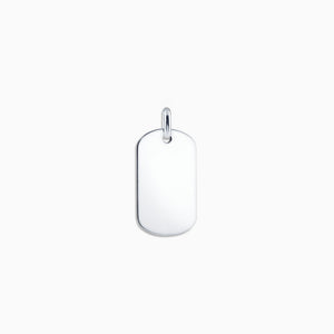 Men's Engravable Flat-Edge Sterling Silver Dog Tag - Medium - PSL060801