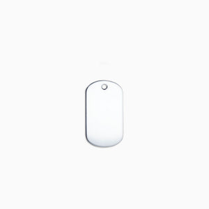 Engravable Men's Medium Sterling Silver Flat Dog Tag Slider Pendant - PSL201003