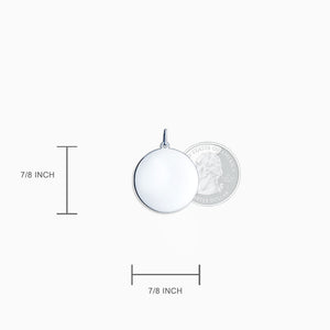Engravable 7/8 inch Sterling Silver Disc Charm Necklace with Cable Chain - NSL130420 - Pendant Size