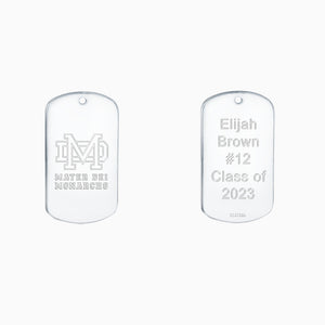 Engravable Men's Stainless Steel Dog Tag Slider Necklace with Ball Chain - Large - NST171015 - Front and Back Engraving