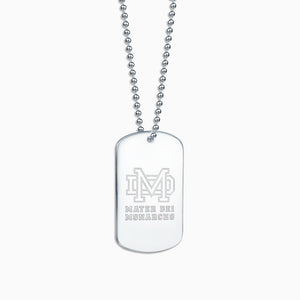 Engravable Men's Stainless Steel Dog Tag Slider Necklace with Ball Chain - Large - NST171015 - Custom Logo Engraving