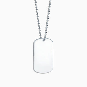 Engravable Men's Stainless Steel Dog Tag Slider Necklace with Ball Chain - Large - NST171015 - Zoom