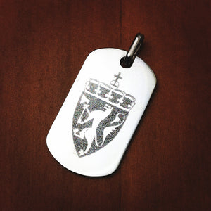 Engravable Men's Flat-Edge 14k White Gold Dog Tag Necklace with Bead Chain - Medium