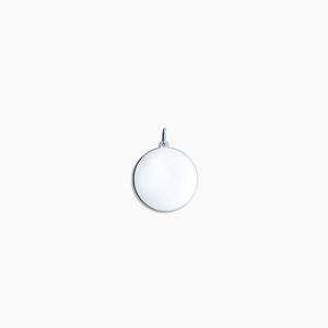 Engravable 7/8 inch Sterling Silver Disc Charm Pendant - PSL304020