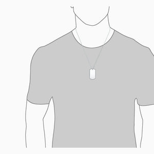 Engravable Mens Large Raised-Edge Sterling Silver Dog Tag Slider - Fit Detail (PSL201031)