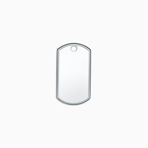 Engravable Mens Large Raised-Edge Sterling Silver Dog Tag Slider (PSL201031)
