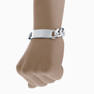 Men's Heavy 15mm Sterling Silver Cuban Link ID Bracelet - Fit Detail