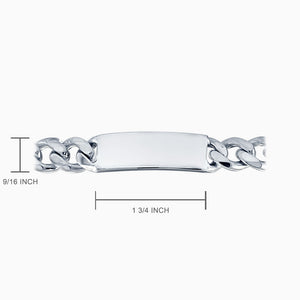 Dimensions for Men's Heavy 15mm Sterling Silver Cuban Link ID Bracelet