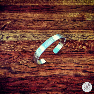 Men's Sterling Silver Cuff Bracelet, 10 mm - Custom Engraved with Audentes Fortuna Adiuvat