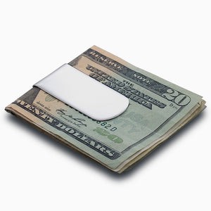 Engravable Curved-Edge Sterling Silver Money Clip