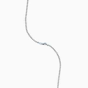 1.5mm Men's 14k White Gold Bead Chain Necklace
