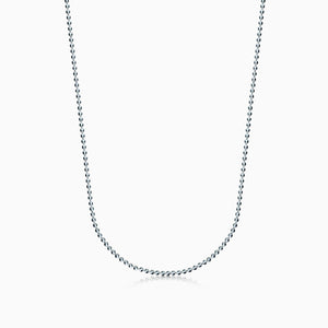 Men's 14k White Gold 2 mm Military Ball Chain Necklace, 20 inch