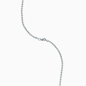 2mm Men's 14k White Gold Military Ball Chain Necklace