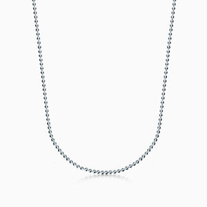 Men's 2mm 14k White Gold Military Ball Chain Necklace