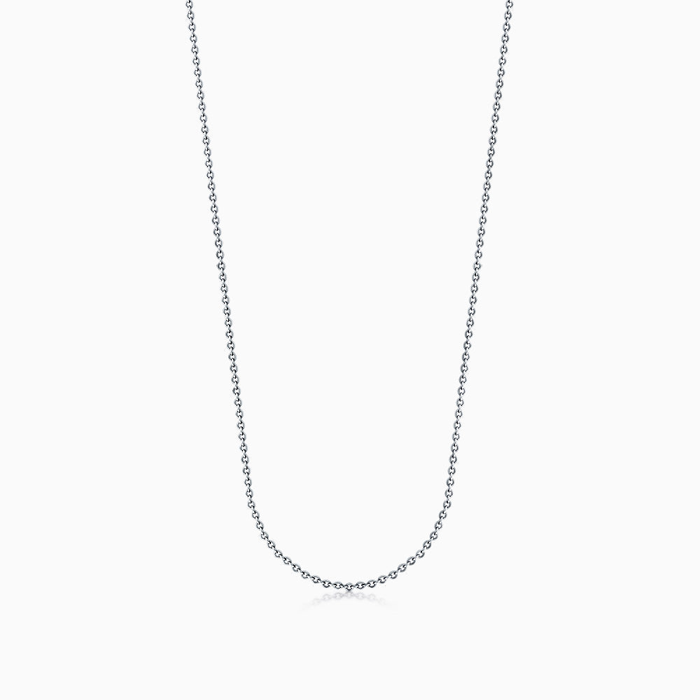 1 mm 14k White Gold Cable Link Chain Necklace
