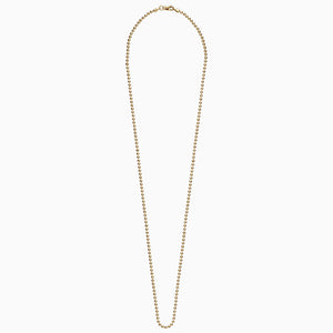 Men's 14k Yellow Gold 2 mm Military Ball Chain with Lobster Clasp - 20 inch