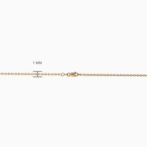 14k Yellow Gold 1 mm Cable Link Chain with Lobster Clasp - 16 inch - 18 inch