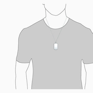 Engravable Men's Raised-Edge Sterling Silver Dog Tag Necklace with Bead Chain - Large - NSL140720L - Fit Detail