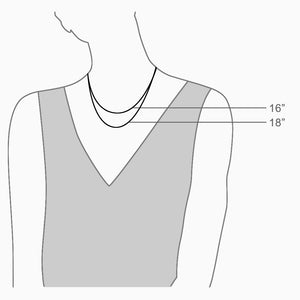 Ladies Size Guide for 16 inch and 18 inch Chain Lengths