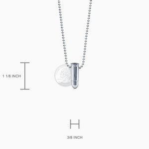 Engravable Men's Sterling Silver 9mm Bullet Necklace with Ball Chain