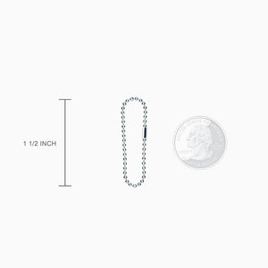 Engravable Men's Raised-Edge Double Sterling Silver Dog Tag Slider Necklace with Ball Chain and Extension Loop - Medium - NSL201028 - Extension Loop Detail