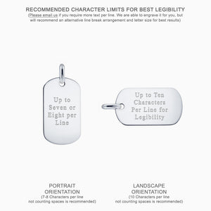 Men's Double 14k White Gold Flat Edge Dog Tag Necklace w/ Ball Chain - Medium (Engravable)
