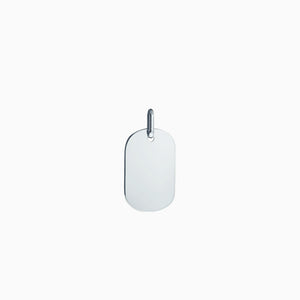 Engravable Women's Flat-Edge Sterling Silver Dog Tag Pendant