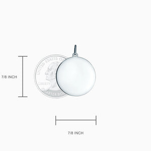 Engravable 7/8 inch, 14k White Gold Disc Charm Pendant Size: 7/8 inch x 7/8 inch x 1mm Thickness