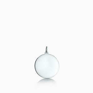 Engravable 7/8 inch 14k White Gold Disc Charm Pendant
