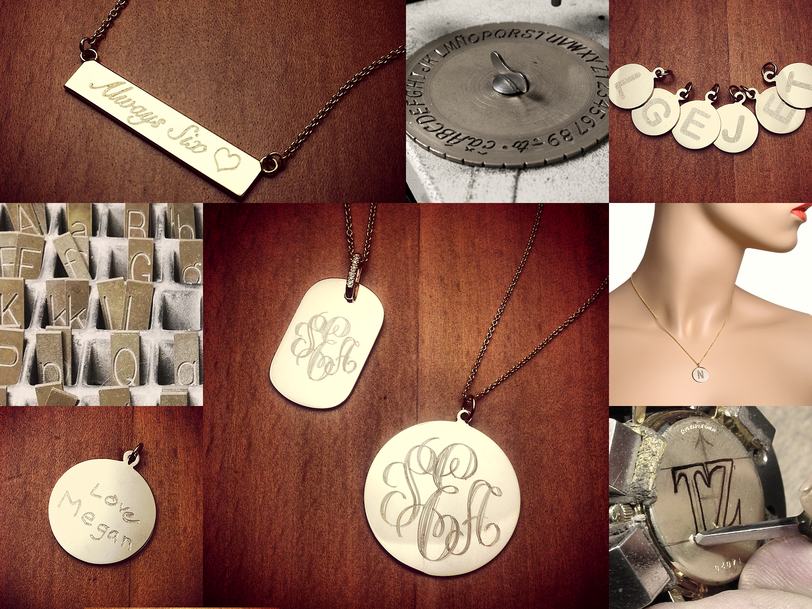 Engraved Gold Jewelry