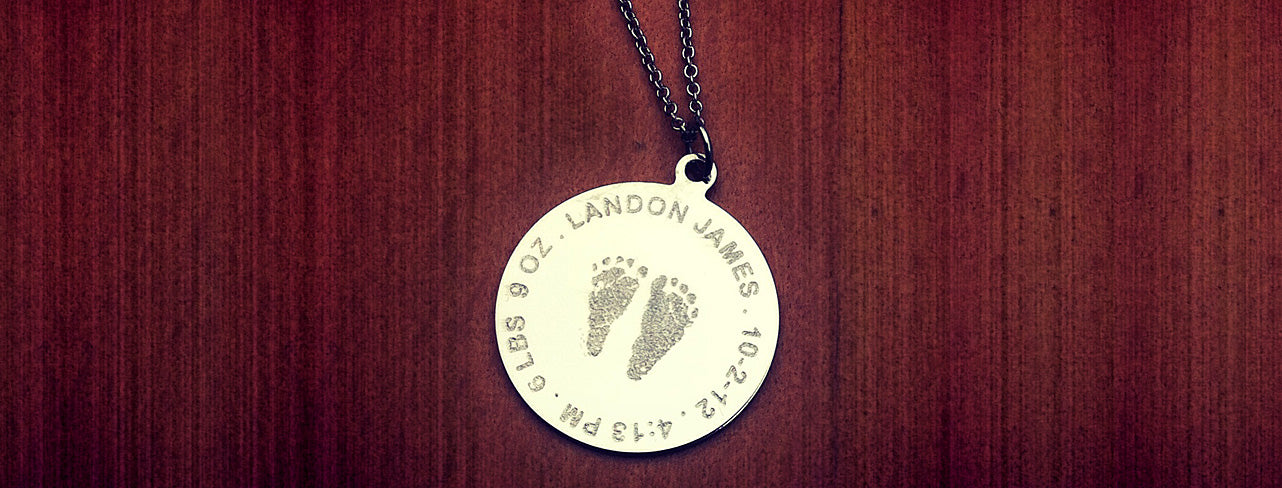 Personalized Necklaces for New Moms in 14k Gold from Sandy Steven Engravers