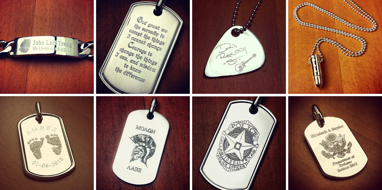 Custom Engraved Men's Necklaces