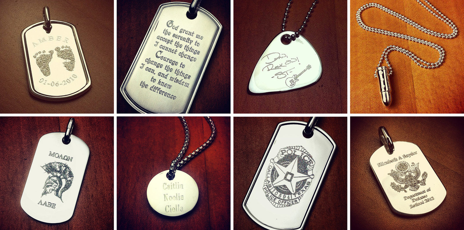 Custom Engraved Men's Necklaces and Pendants