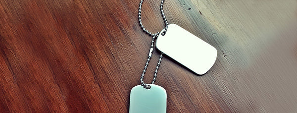 Men's Cross and Dog Tag Pendant with Carbon Fiber Inlay in Stainless Steel - 22
