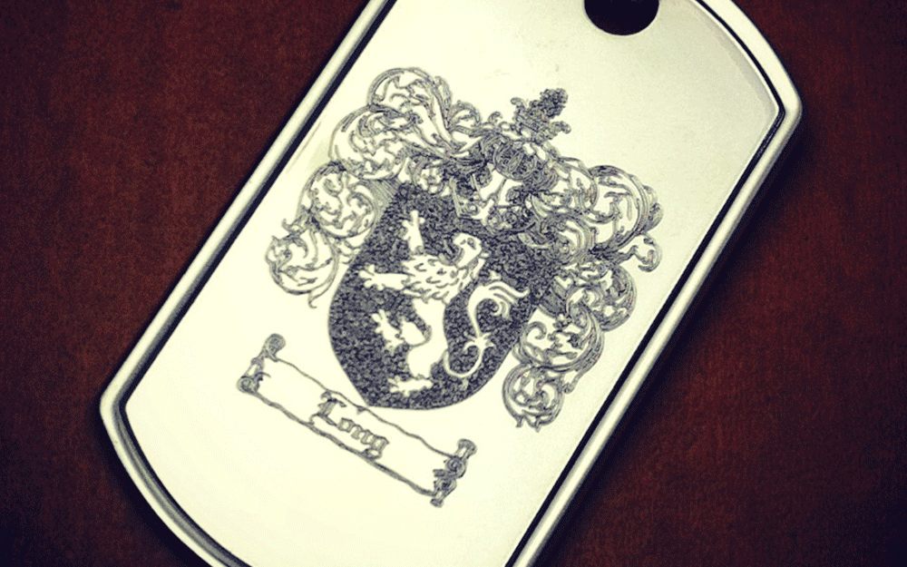 Custom Engraved 14K Gold Dog Tag Necklaces