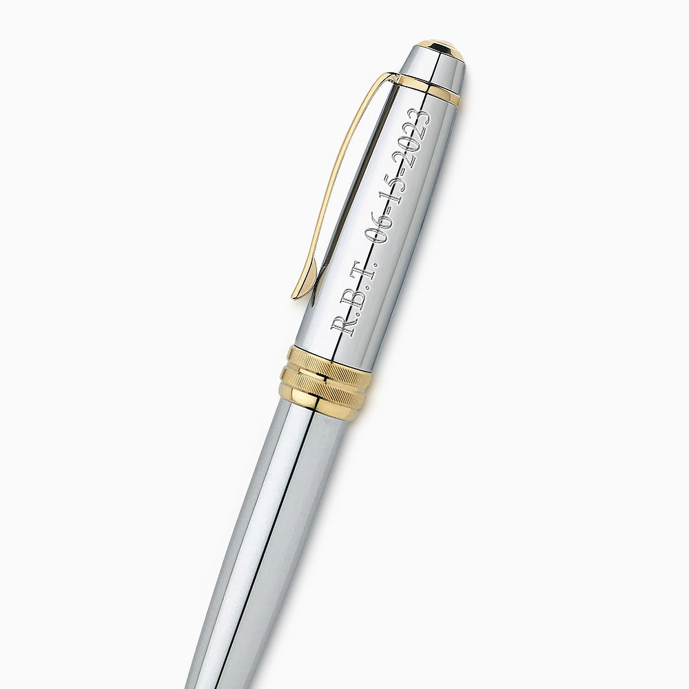 Engravable Cross Bailey Medalist Polished Chrome with Gold Plated Accents Ballpoint Pen - BP250123