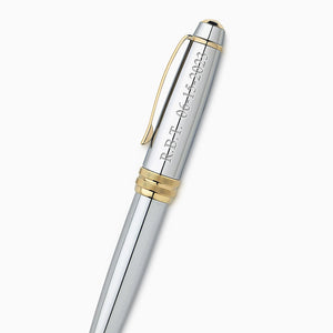 Engravable Cross Bailey Medalist Polished Chrome with Gold Plated Accents Ballpoint Pen - BP250123 - Custom Text Engraving