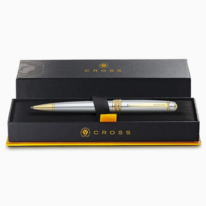 Engravable Cross Bailey Medalist Polished Chrome with Gold Plated Accents Ballpoint Pen - BP250123 - Packaging