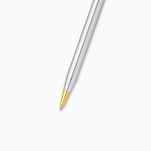 Engravable Cross Classic Century Medalist Polished Chrome with Gold Plated Accents Ballpoint Pen - BP250124 - Twist-Action Barrel Design