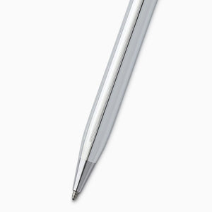 Engravable Cross Century II Lustrous Chrome Ballpoint Pen - BP250125 - Twist-Barrel with Incised Line Detail