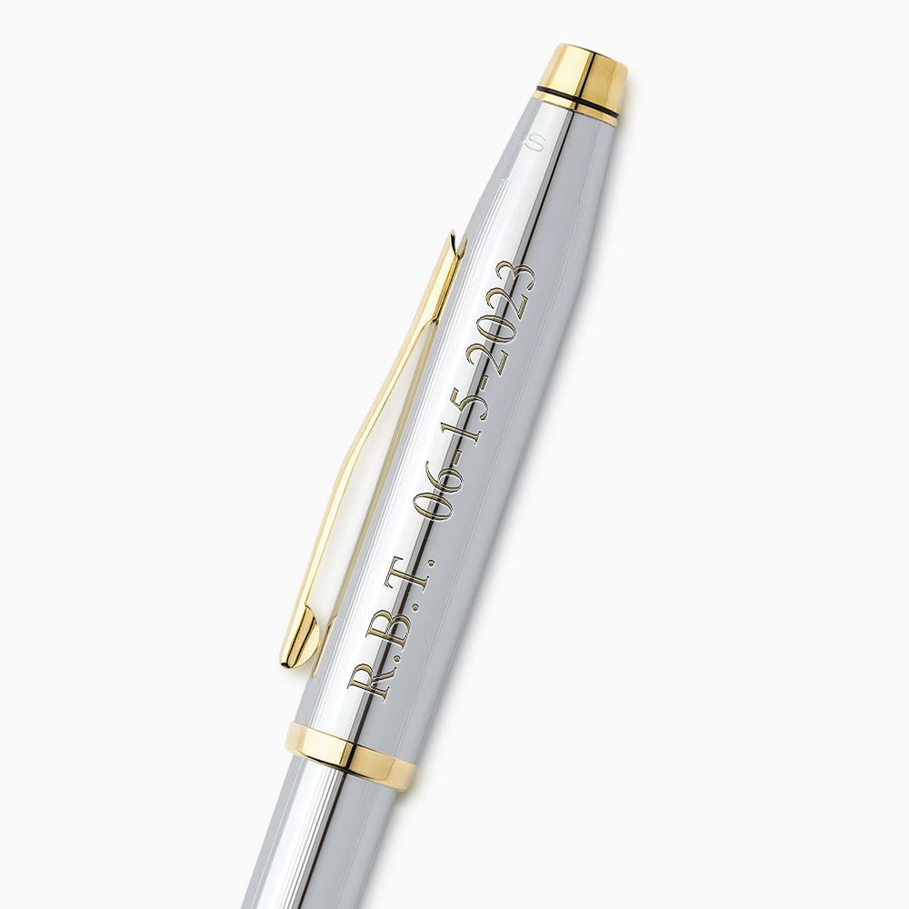 Engravable Cross Century II Medalist Polished Chrome with 23k Gold-plated Accents Ballpoint Pen - BP250126