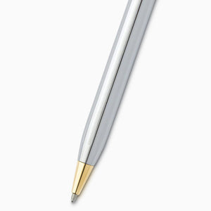 Engravable Cross Century II Medalist Polished Chrome with 23k Gold-plated Accents Ballpoint Pen - BP250126 - Twist-Action Barrel with Incised Line Detail